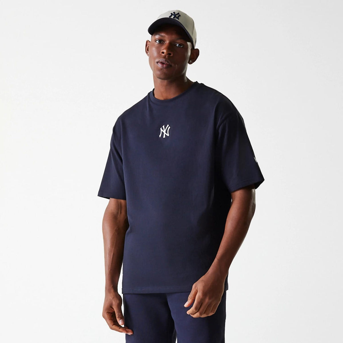 New York Yankees MLB League Essential Navy Oversized T-Shirt-clouthin