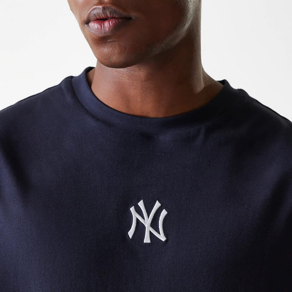 New York Yankees MLB League Essential Navy Oversized T-Shirt-clouthin