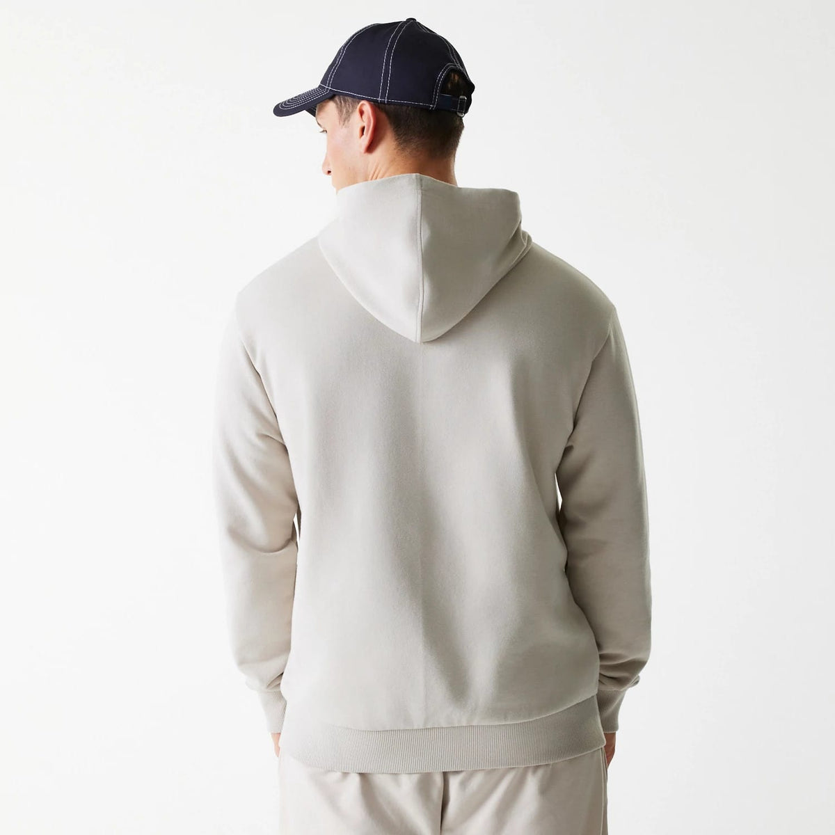 New York Yankees MLB League Essential Midi French Terry Cream Oversized Pullover Hoodie-clouthin