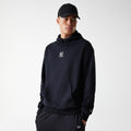 New York Yankees MLB League Essential Midi French Terry Black Oversized Pullover Hoodie-clouthin
