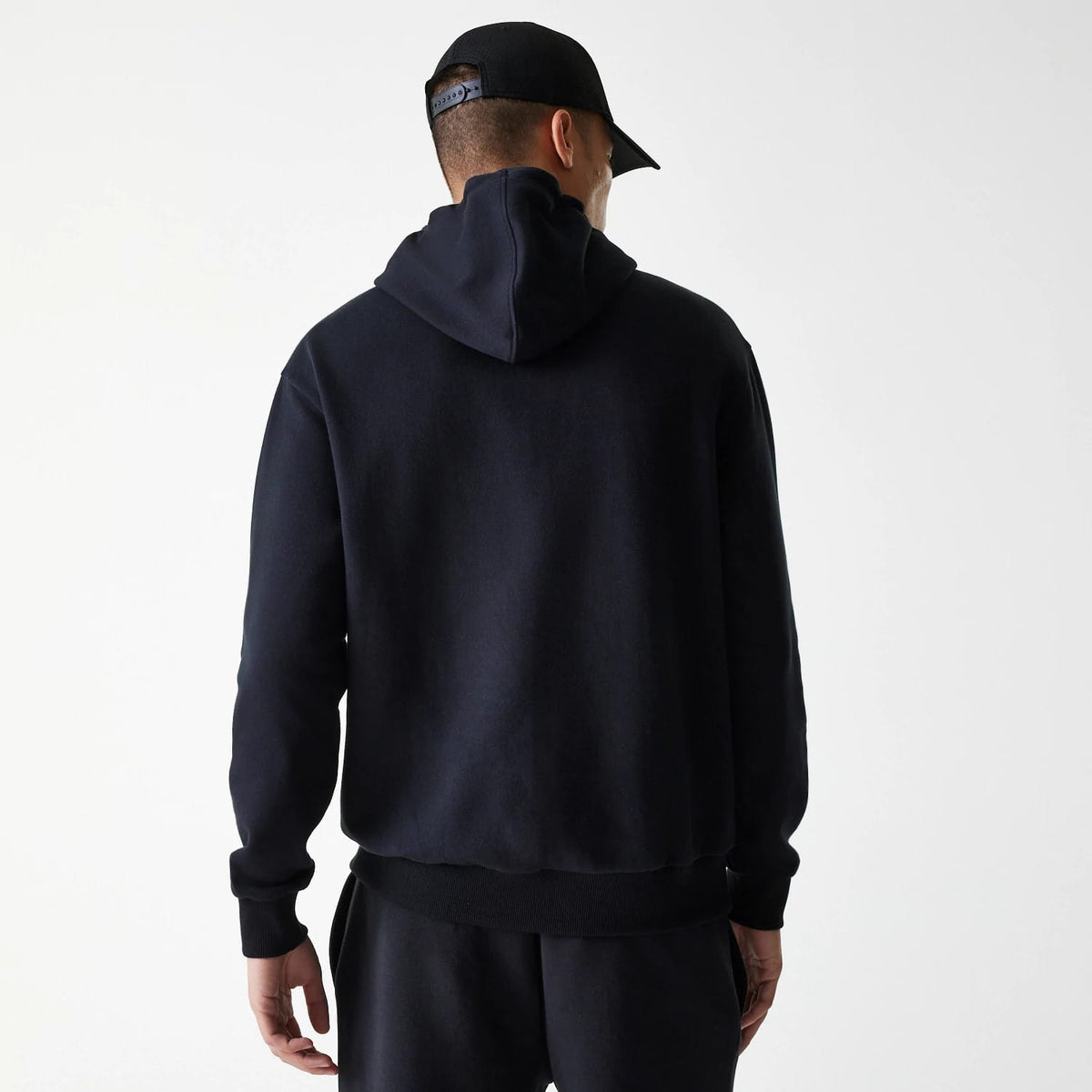 New York Yankees MLB League Essential Midi French Terry Black Oversized Pullover Hoodie-clouthin
