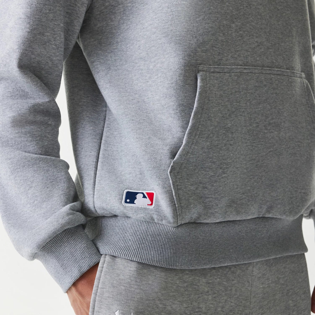 New York Yankees MLB League Essential Grey Oversized Pullover Hoodie-clouthin