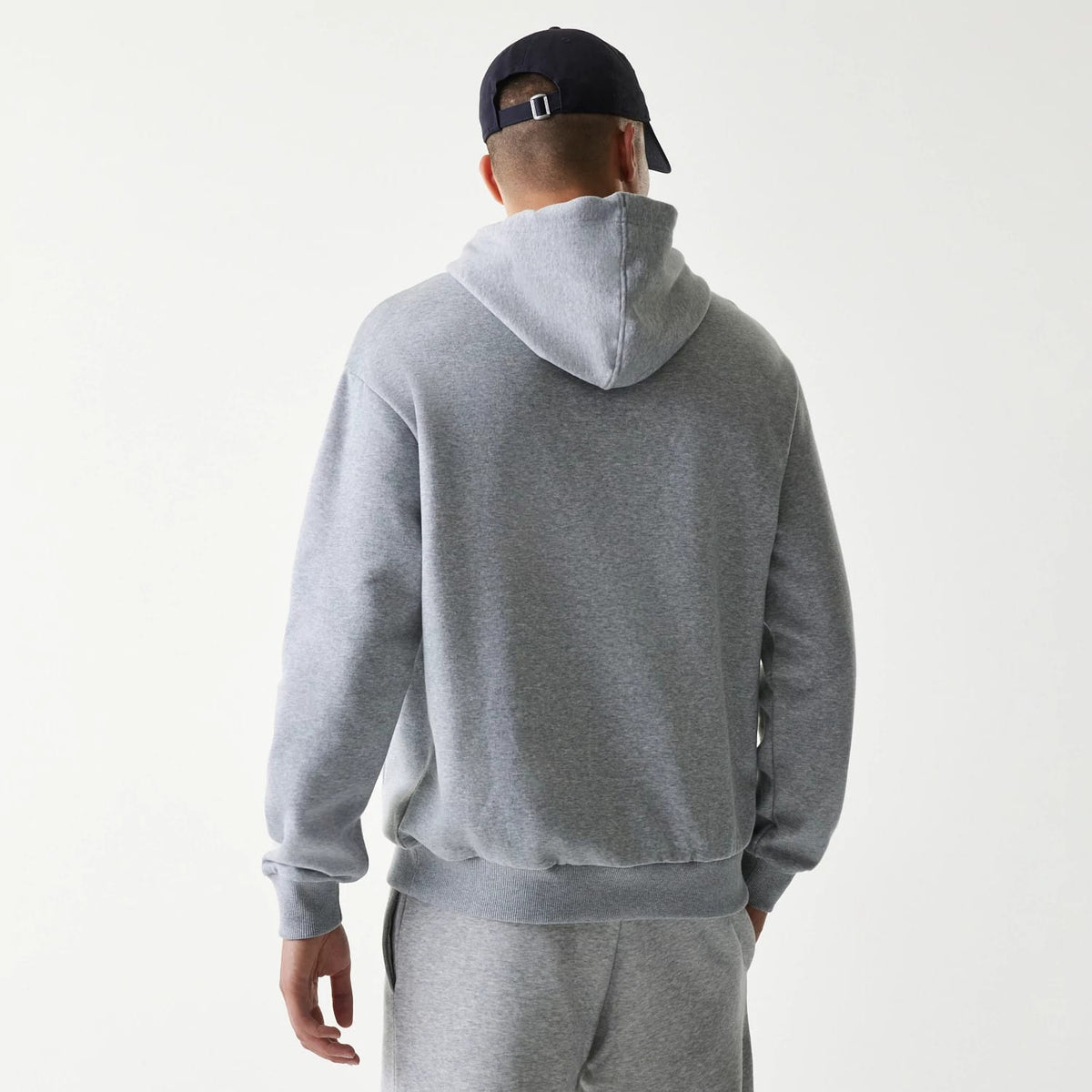 New York Yankees MLB League Essential Grey Oversized Pullover Hoodie-clouthin