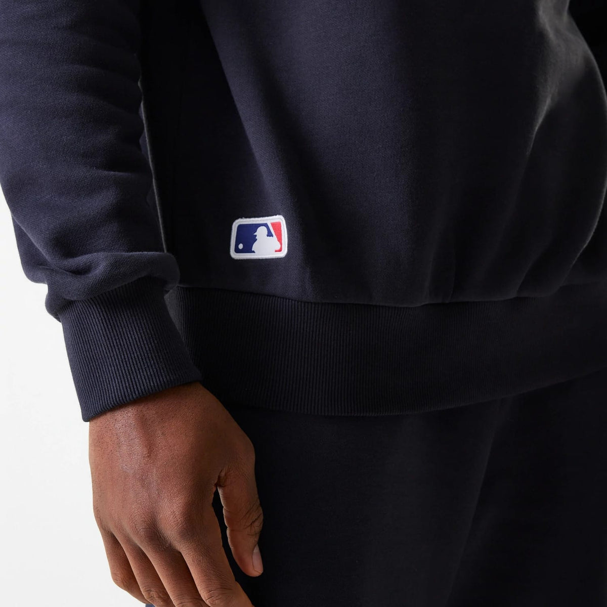 New York Yankees MLB League Essential Midi Navy Oversized Crew Neck Sweater-clouthin