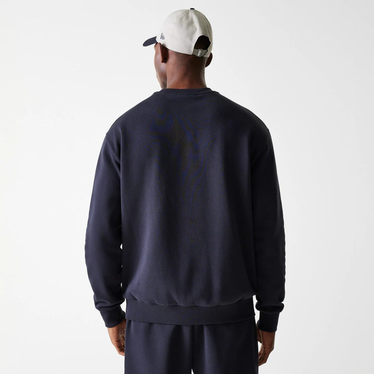 New York Yankees MLB League Essential Midi Navy Oversized Crew Neck Sweater-clouthin