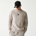 New York Yankees MLB League Essential Midi Cream Oversized Crew Neck Sweater-clouthin