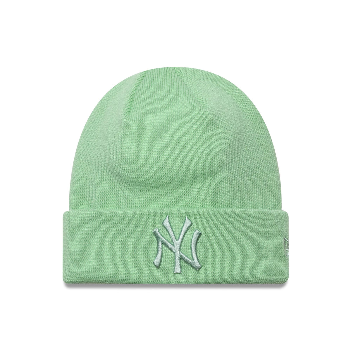 New York Yankees MLB League Essential Pastel Green Cuff Knit Beanie Hat-clouthin
