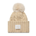 New York Yankees MLB Light Beige Cable Knit Beanie Hat-clouthin