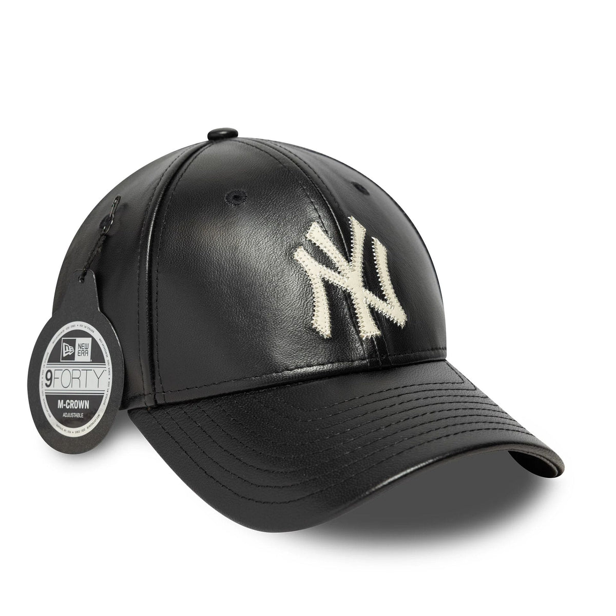 New York Yankees MLB Leather Black 9FORTY M-Crown Adjustable Cap-clouthin