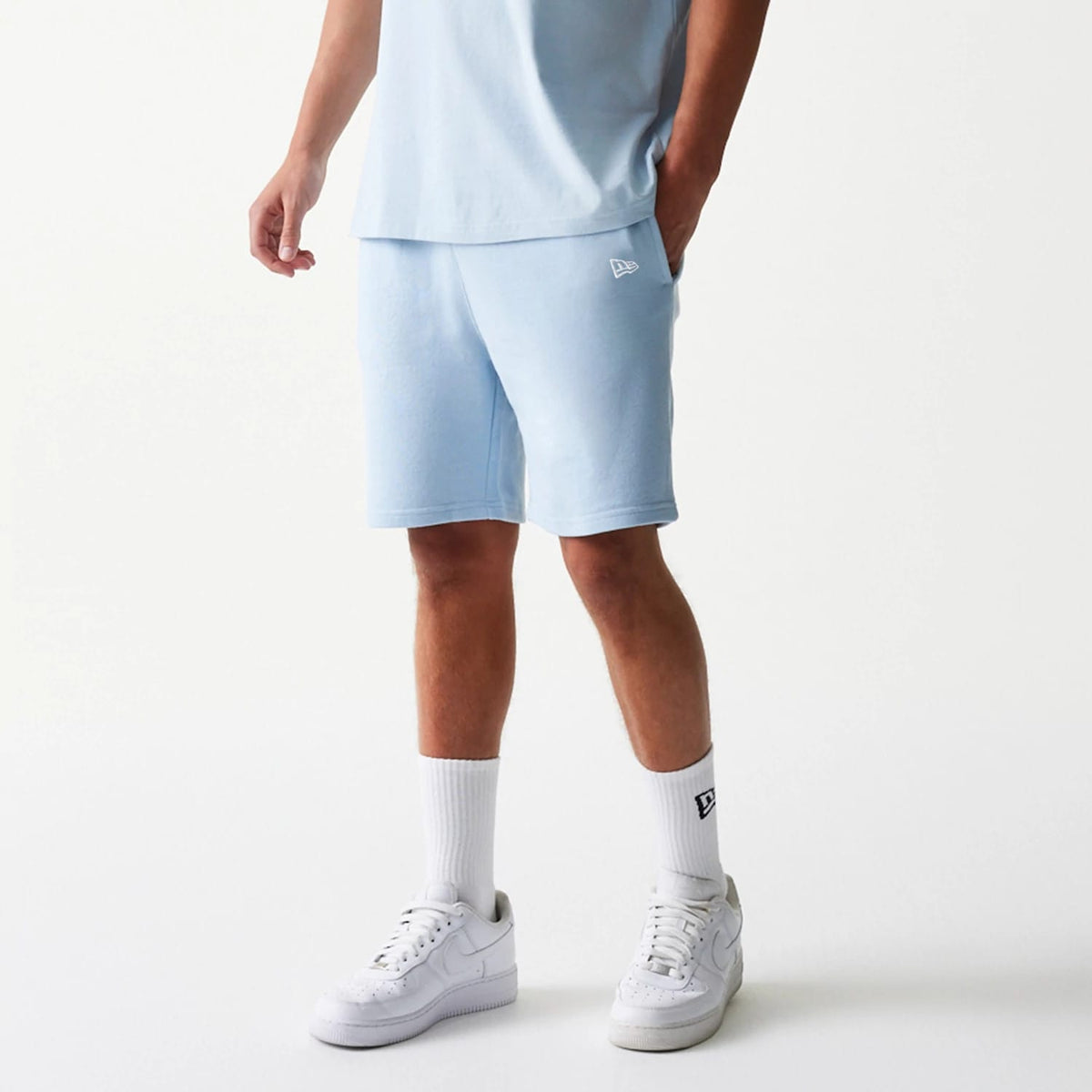 New York Yankees MLB League Essential Midi Pastel Blue Shorts-clouthin