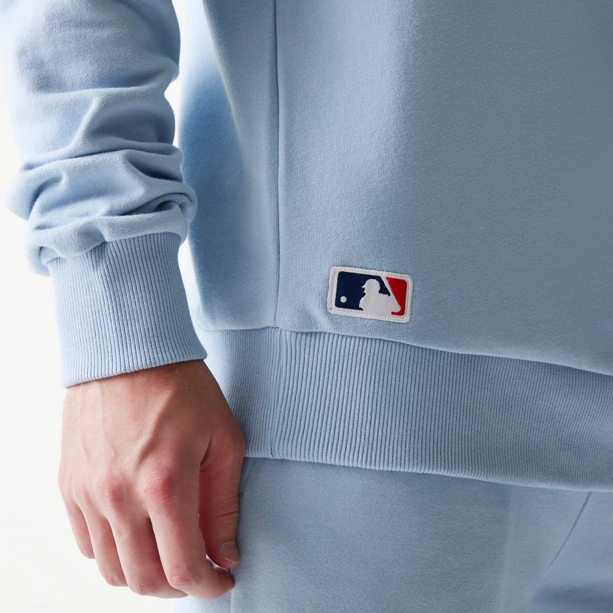 New York Yankees MLB Midi Pastel Blue Oversized Crew Neck Sweater-clouthin