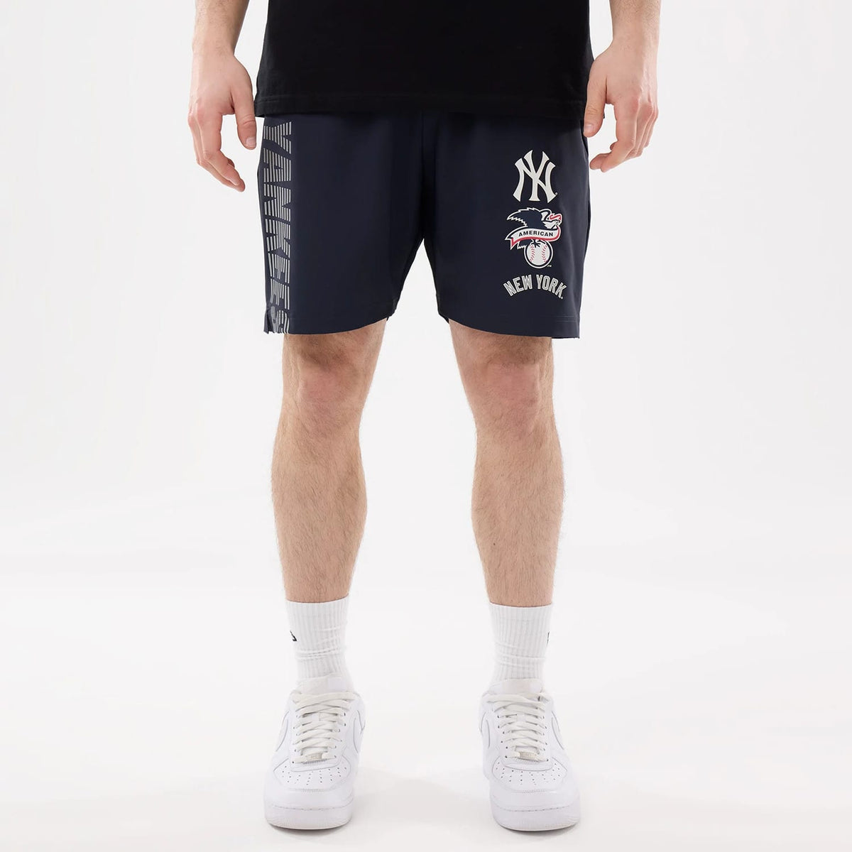 New York Yankees MLB Match Navy Oversized Shorts-clouthin
