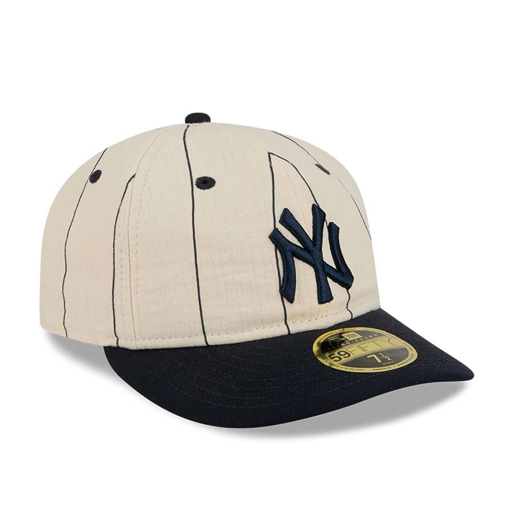 New York Yankees MLB Linen Cream Retro Crown 59FIFTY Fitted Cap-clouthin