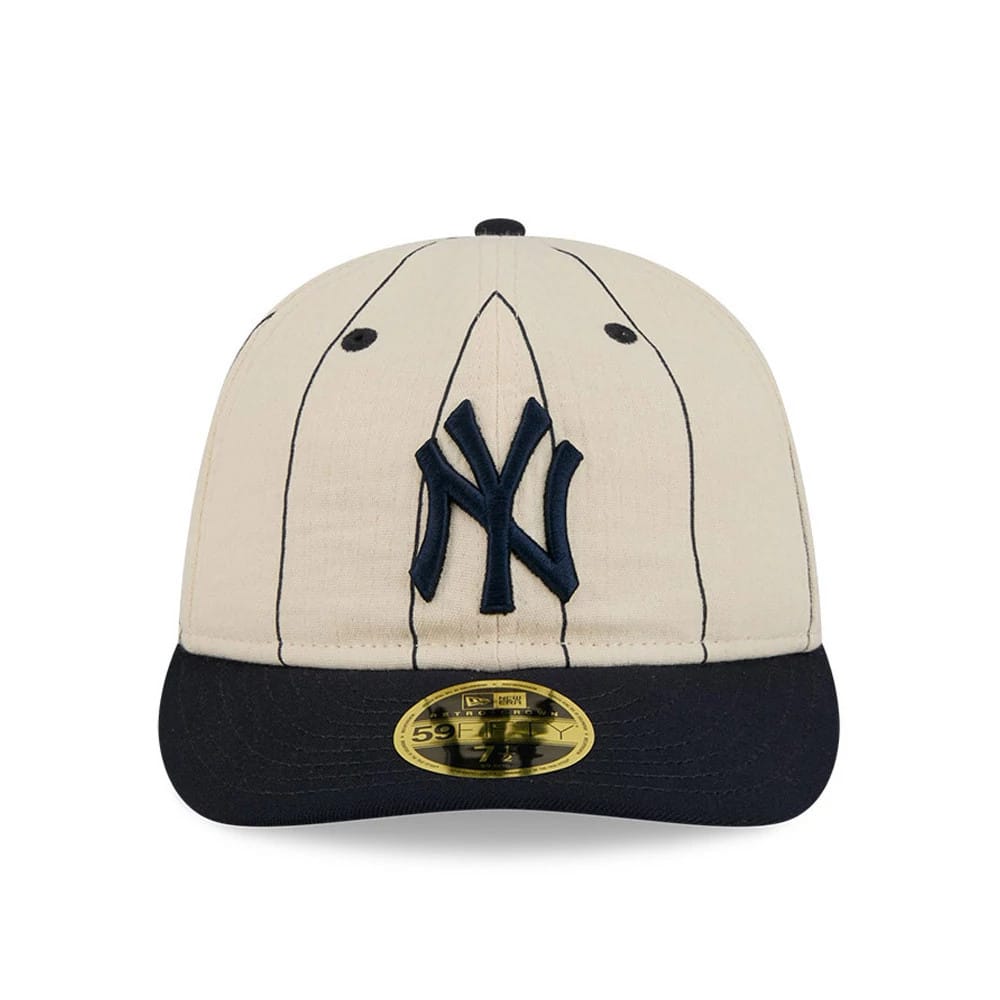 New York Yankees MLB Linen Cream Retro Crown 59FIFTY Fitted Cap-clouthin