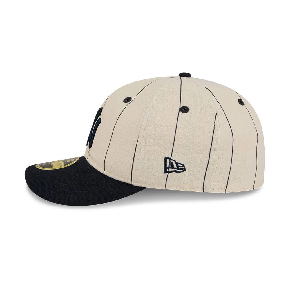 New York Yankees MLB Linen Cream Retro Crown 59FIFTY Fitted Cap-clouthin