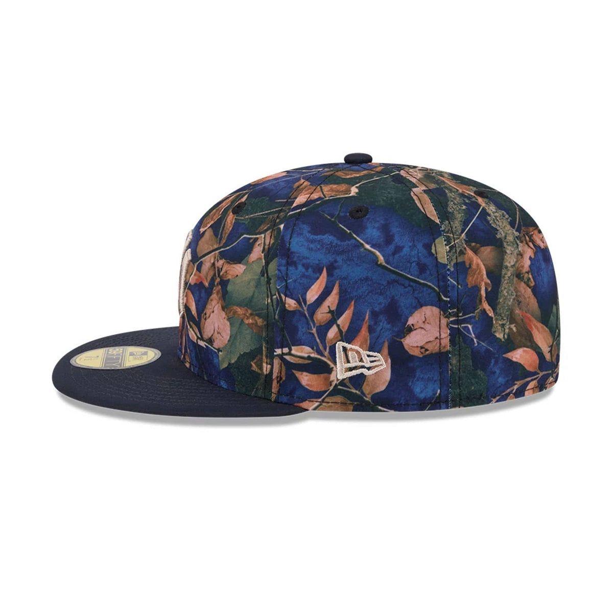 New York Yankees MLB Leaves Navy 59FIFTY Fitted Cap-clouthin