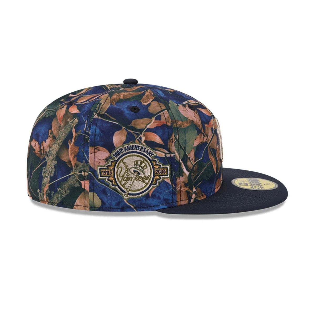 New York Yankees MLB Leaves Navy 59FIFTY Fitted Cap-clouthin
