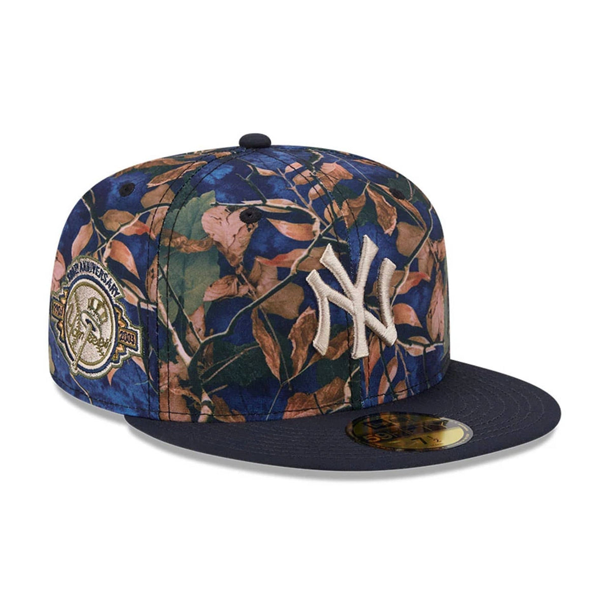 New York Yankees MLB Leaves Navy 59FIFTY Fitted Cap-clouthin