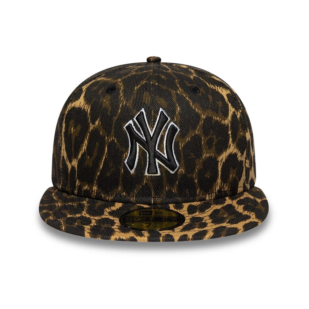 New York Yankees MLB Leopard Black 59FIFTY Fitted Cap-clouthin
