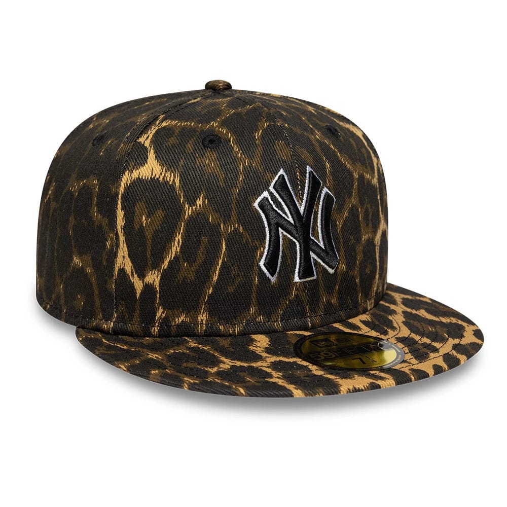 New York Yankees MLB Leopard Black 59FIFTY Fitted Cap-clouthin