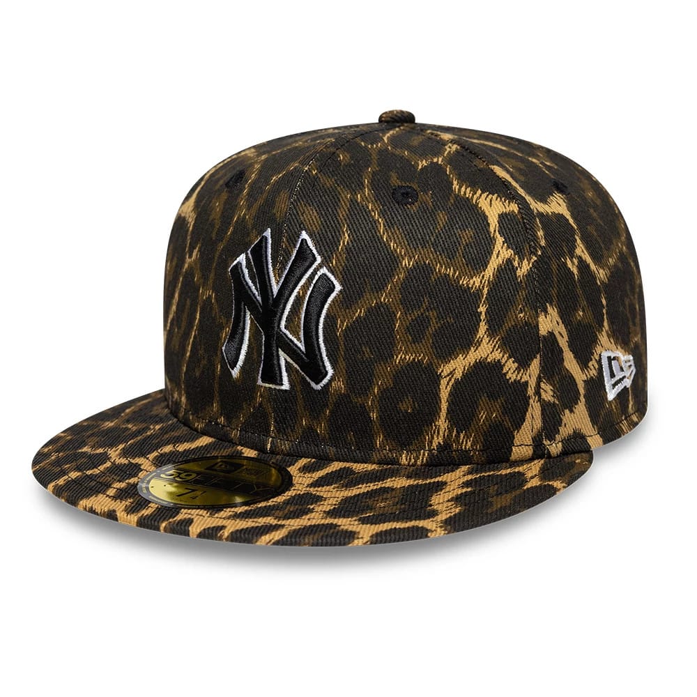 New York Yankees MLB Leopard Black 59FIFTY Fitted Cap-clouthin