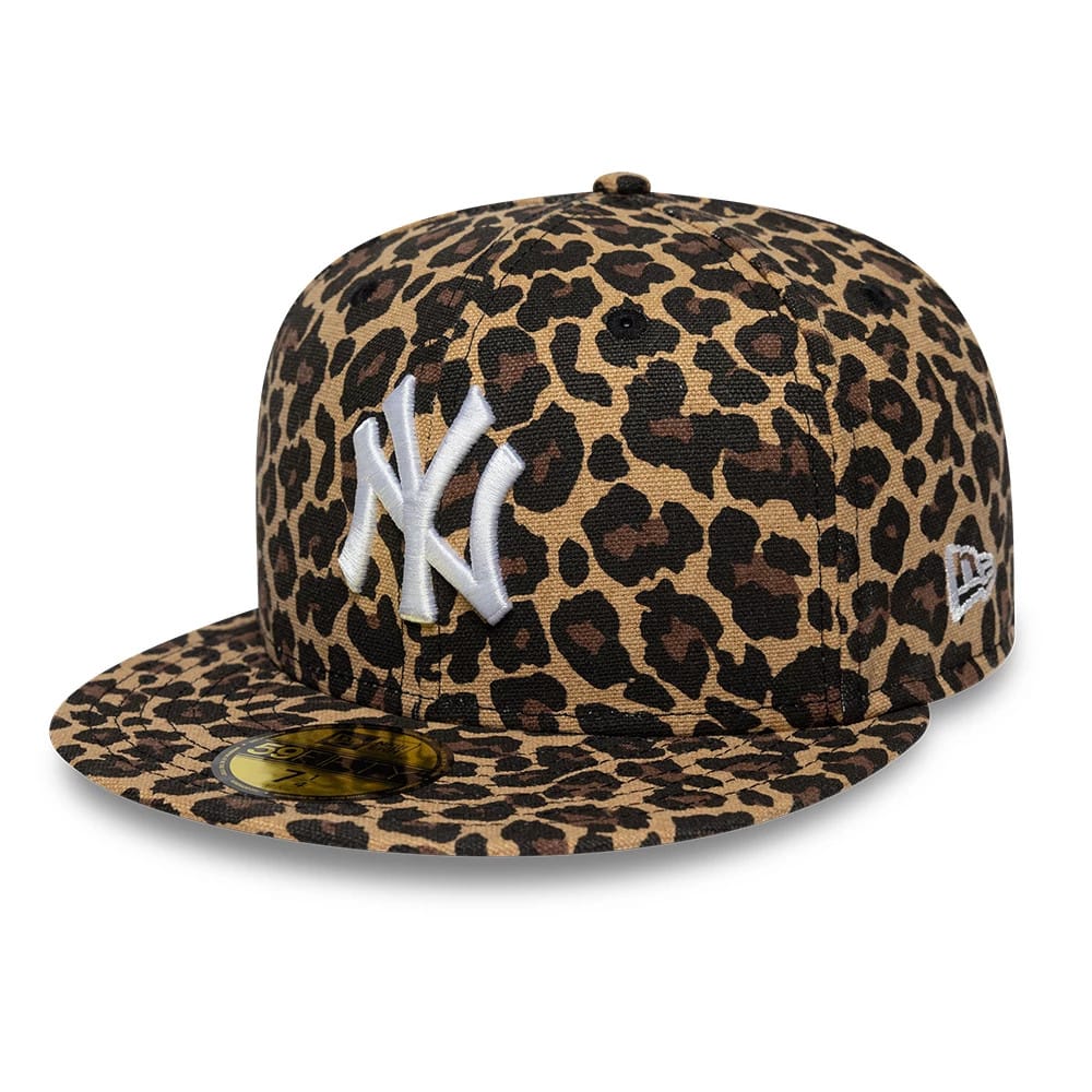 New York Yankees MLB Leopard Black 59FIFTY Fitted Cap-clouthin