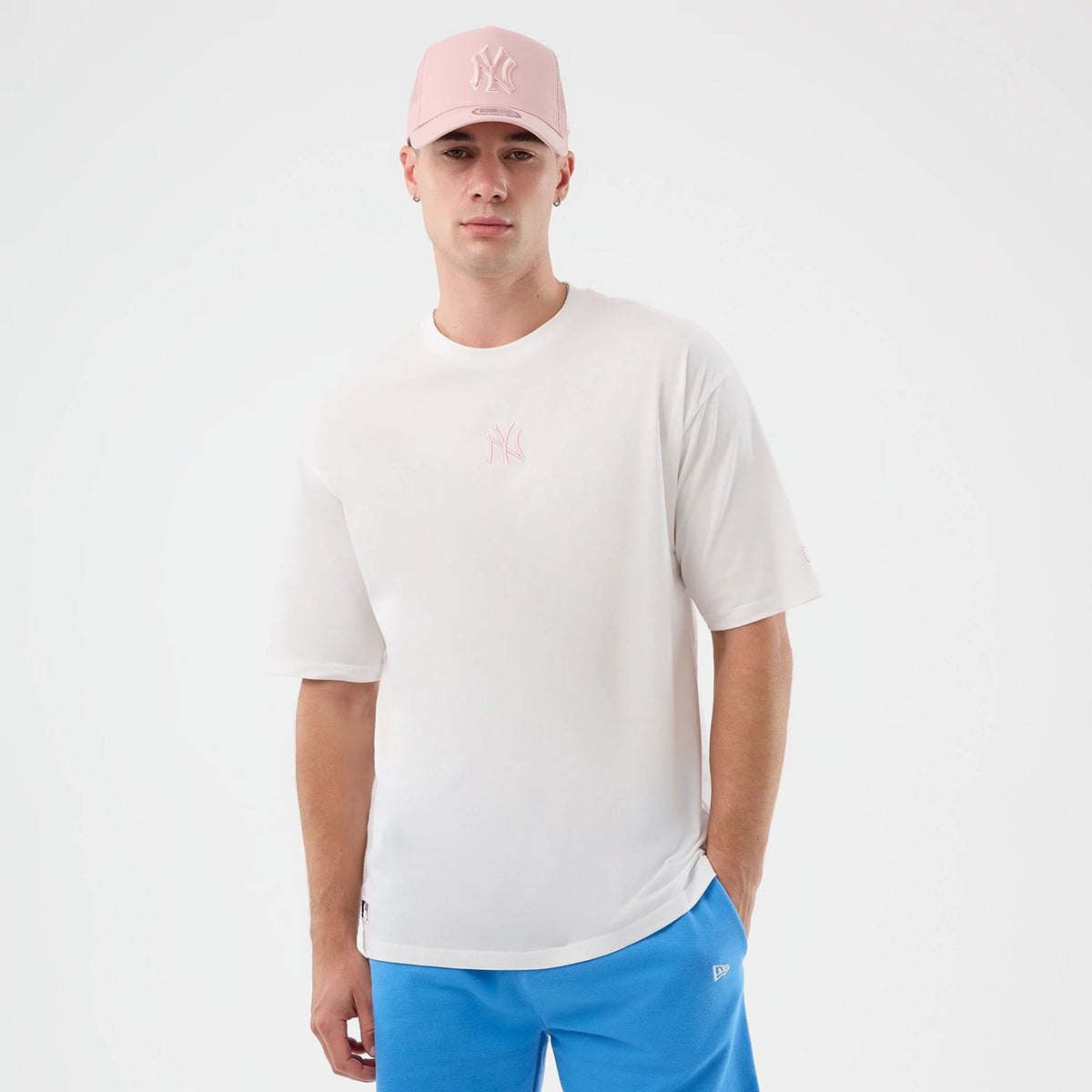 New York Yankees MLB League Essential White Oversized T-Shirt-clouthin