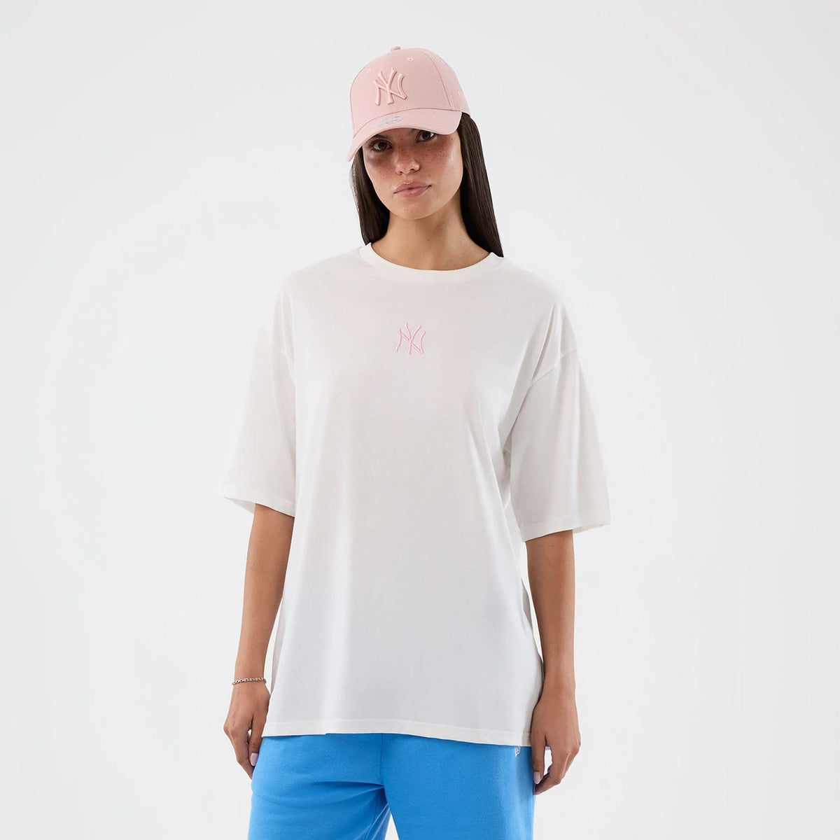 New York Yankees MLB League Essential White Oversized T-Shirt-clouthin