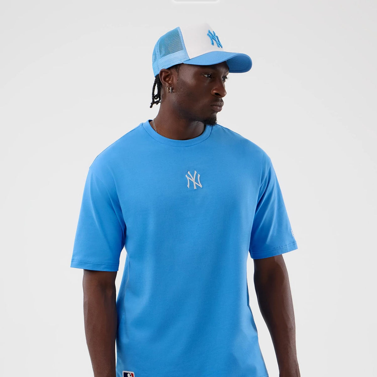 New York Yankees MLB League Essential Pastel Blue Oversized T-Shirt-clouthin