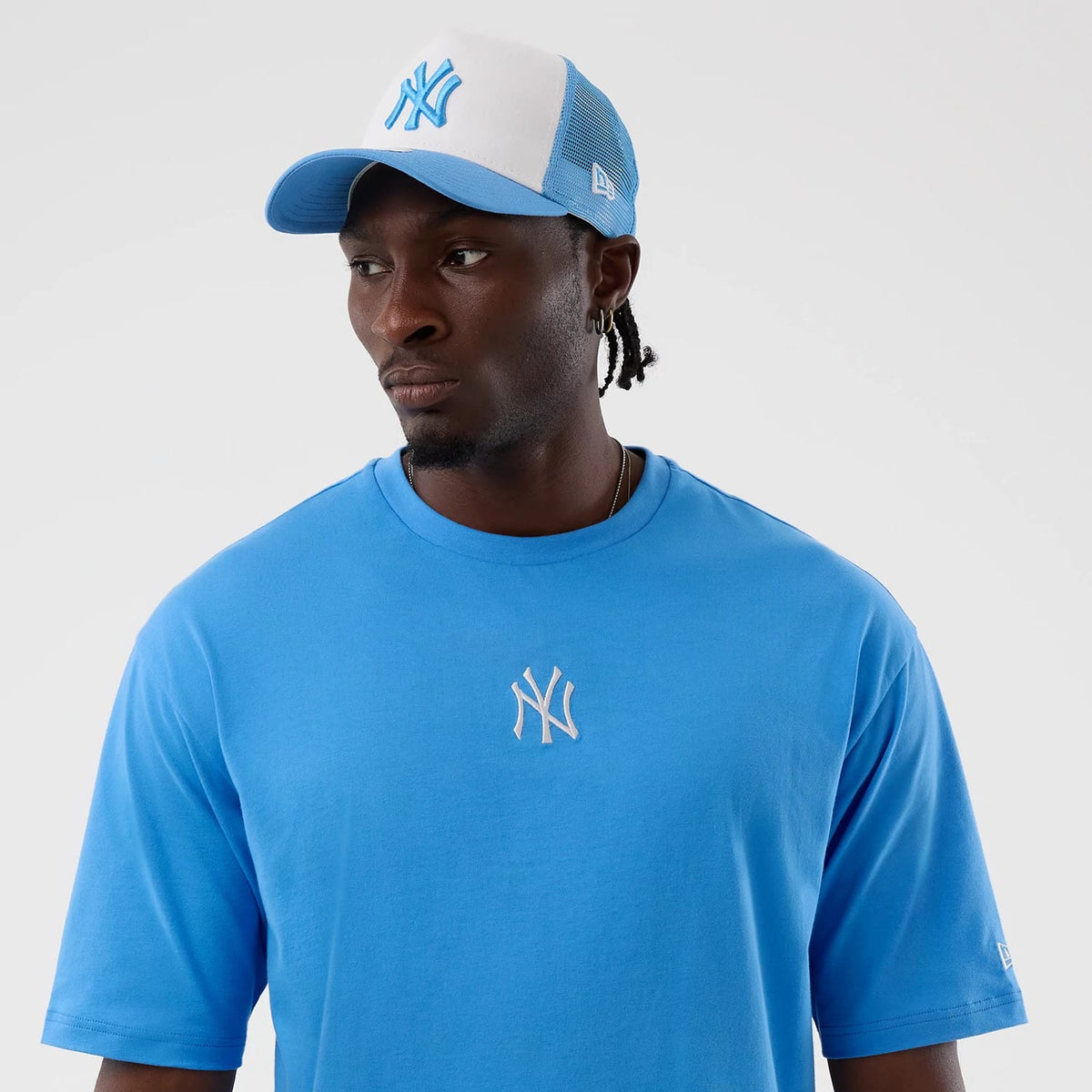 New York Yankees MLB League Essential Pastel Blue Oversized T-Shirt-clouthin