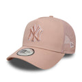 New York Yankees MLB Outline Pastel Pink 9FORTY E-Frame Trucker Adjustable Cap-zelvios