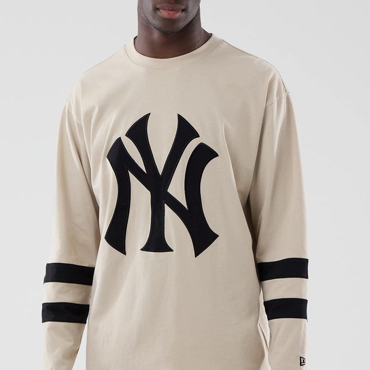 New York Yankees MLB Light Beige Oversized Long Sleeve T-Shirt-clouthin