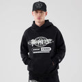 New York Yankees MLB Logo Graphic Black Oversized Pullover Hoodie-clouthin