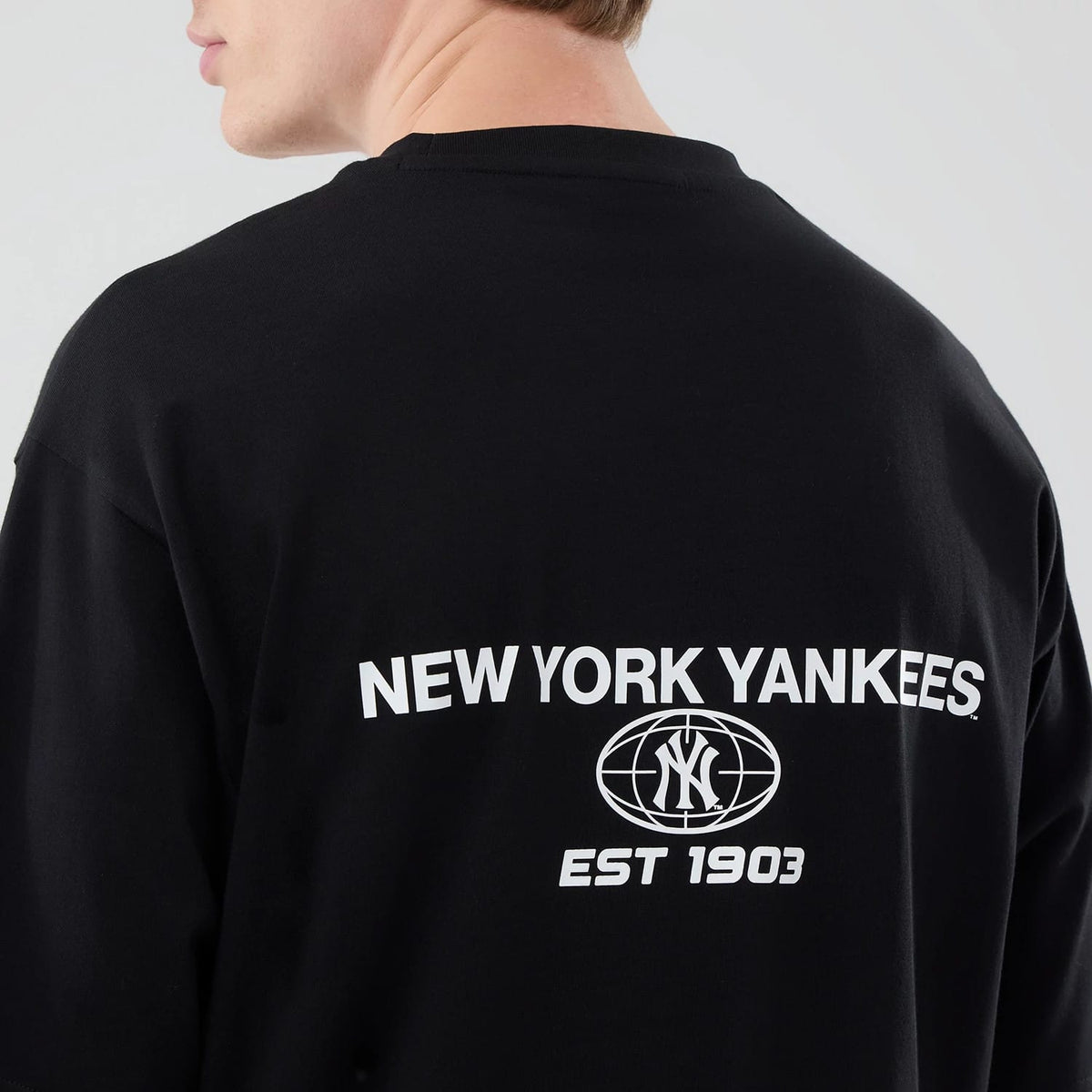 New York Yankees MLB Logo Graphic Black Oversized T-Shirt-clouthin