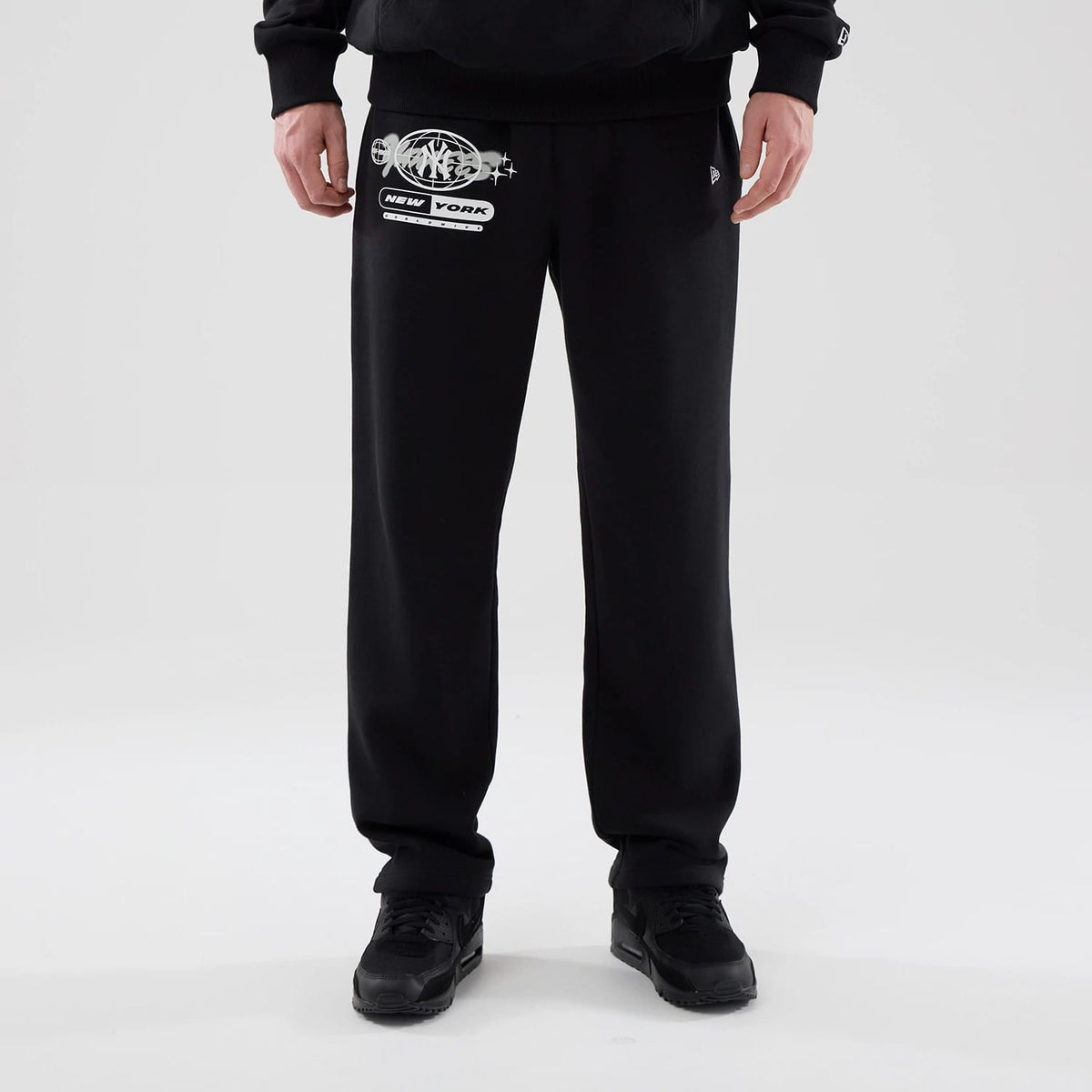 New York Yankees MLB Logo Graphic Black Straight Leg Joggers-clouthin