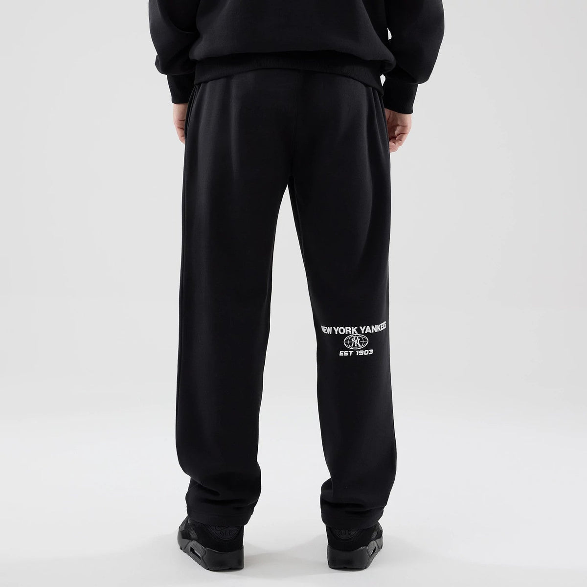 New York Yankees MLB Logo Graphic Black Straight Leg Joggers-clouthin