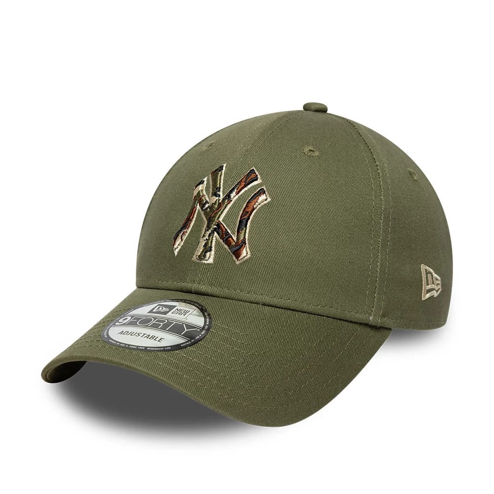 New York Yankees MLB Outline Camo Green 9FORTY Adjustable Cap-clouthin