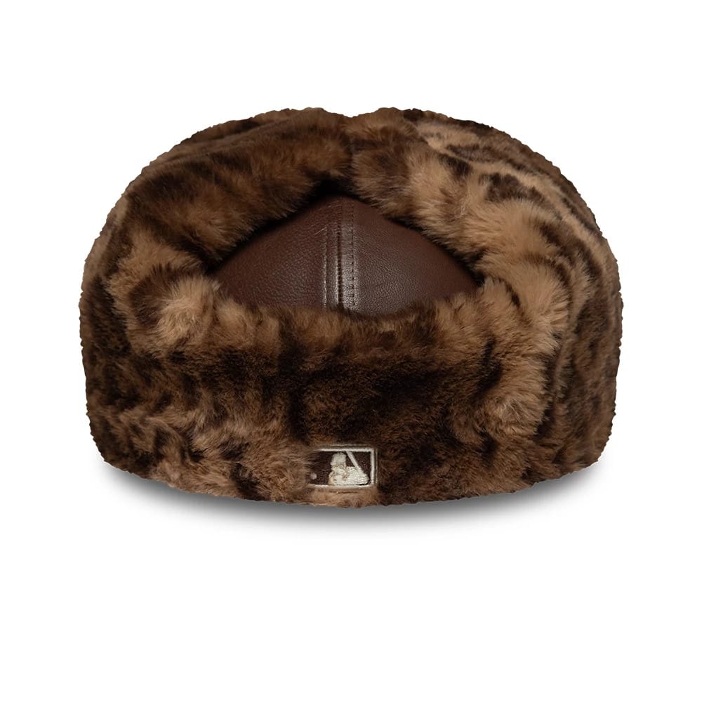 New York Yankees MLB Leather Brown Dogear 59FIFTY Fitted Cap-clouthin