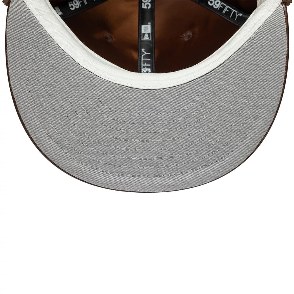 New York Yankees MLB Leather Brown Dogear 59FIFTY Fitted Cap-clouthin