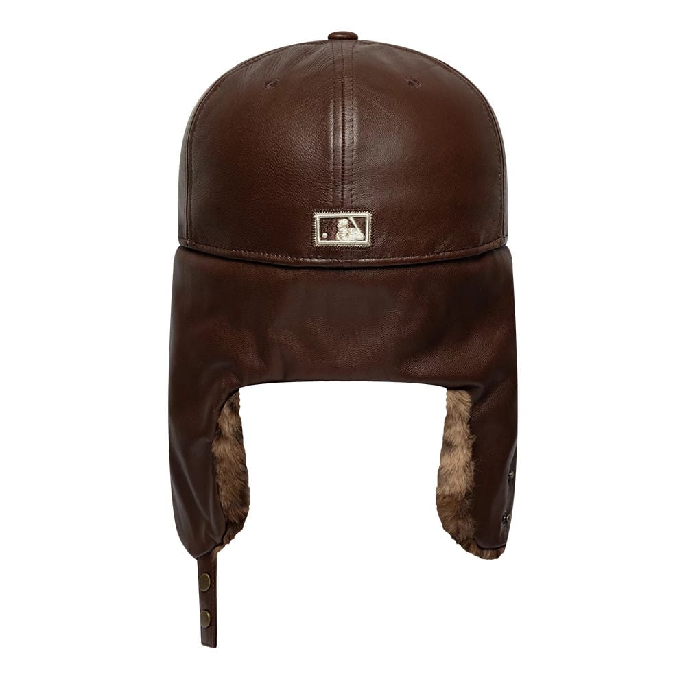 New York Yankees MLB Leather Brown Dogear 59FIFTY Fitted Cap-clouthin
