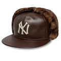 New York Yankees MLB Leather Brown Dogear 59FIFTY Fitted Cap-clouthin