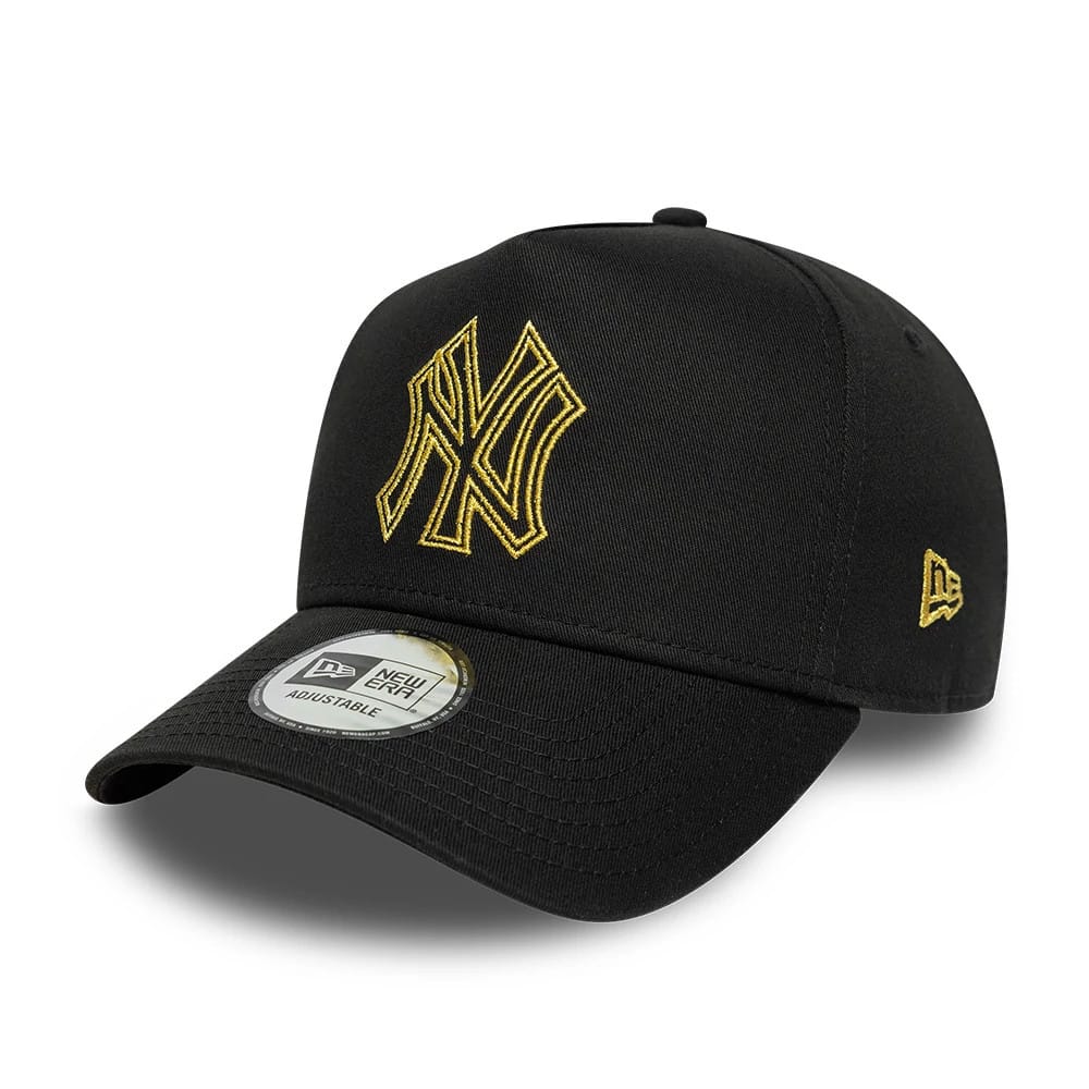 New York Yankees MLB Metallic Outline Black 9FORTY A-Frame Adjustable Cap-clouthin