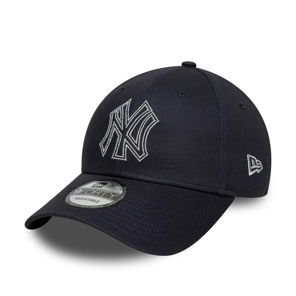 New York Yankees MLB Metallic Outline Navy 9FORTY Adjustable Cap-clouthin