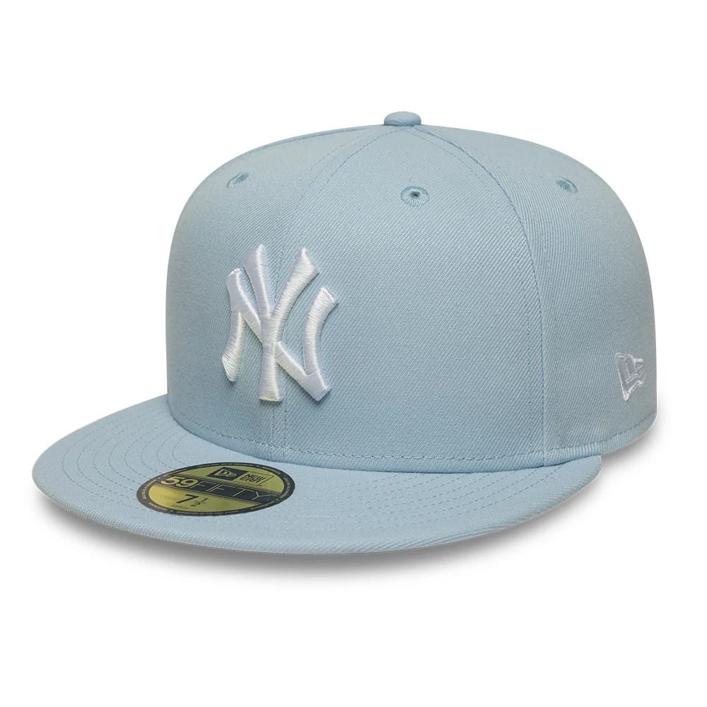 New York Yankees MLB League Essential Pastel Blue 59FIFTY Fitted Cap-clouthin