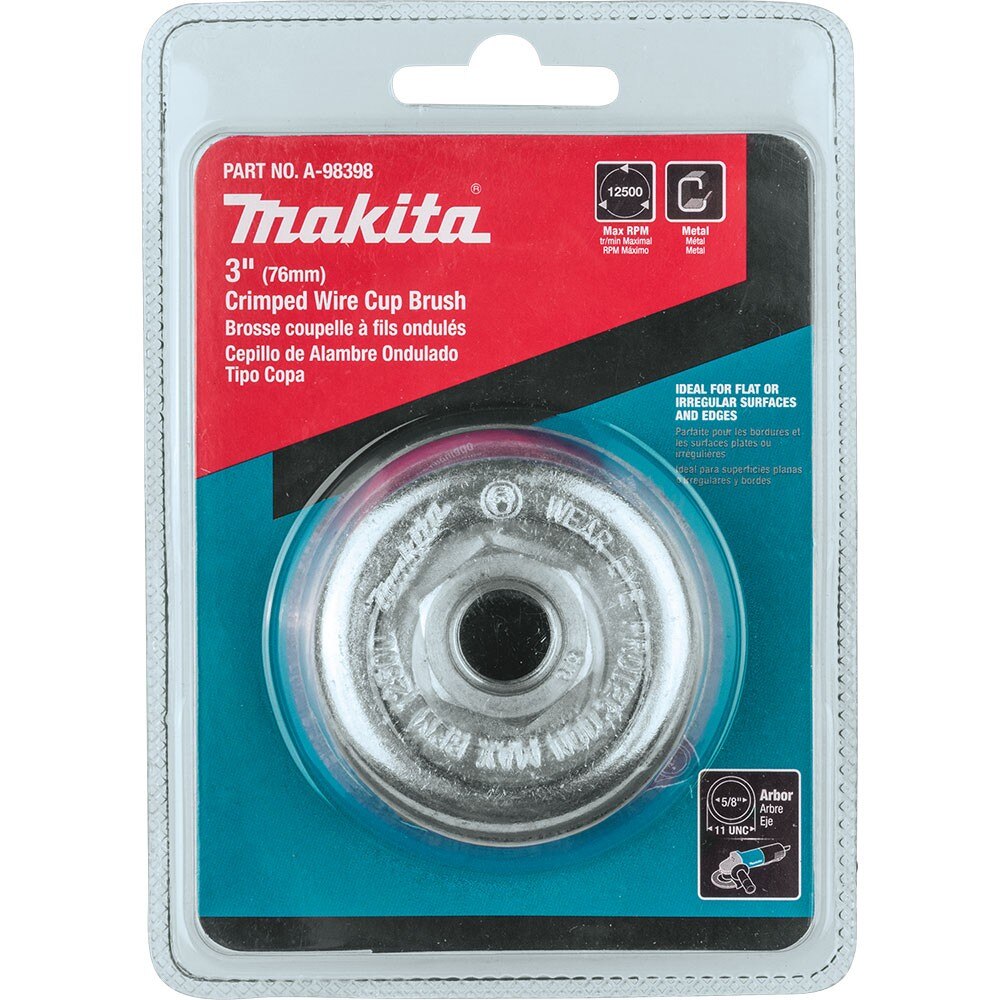 Makita A-98398 3" Crimped Wire Cup Brush, 5/8"-11