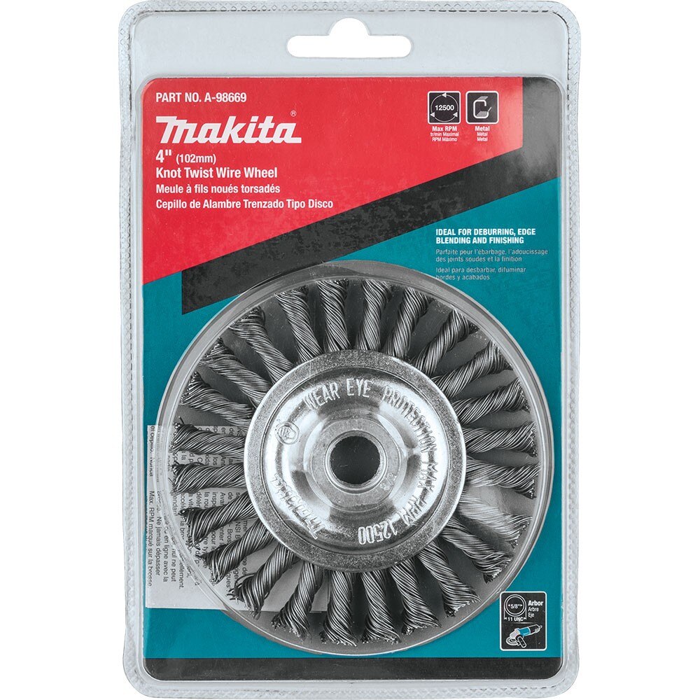 Makita A-98669 4" Knot Twist Wire Wheel, 5/8"-11