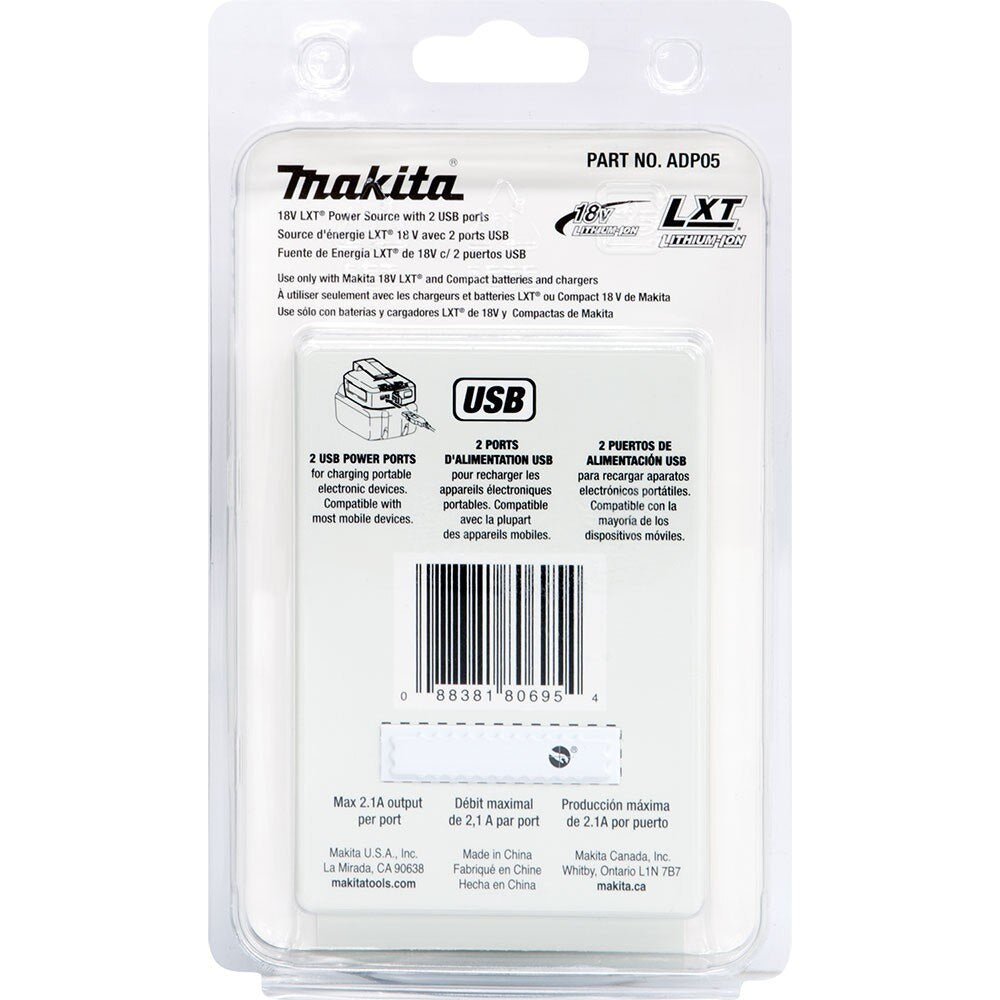 Makita ADP05 18V LXT USB Charging Adapter