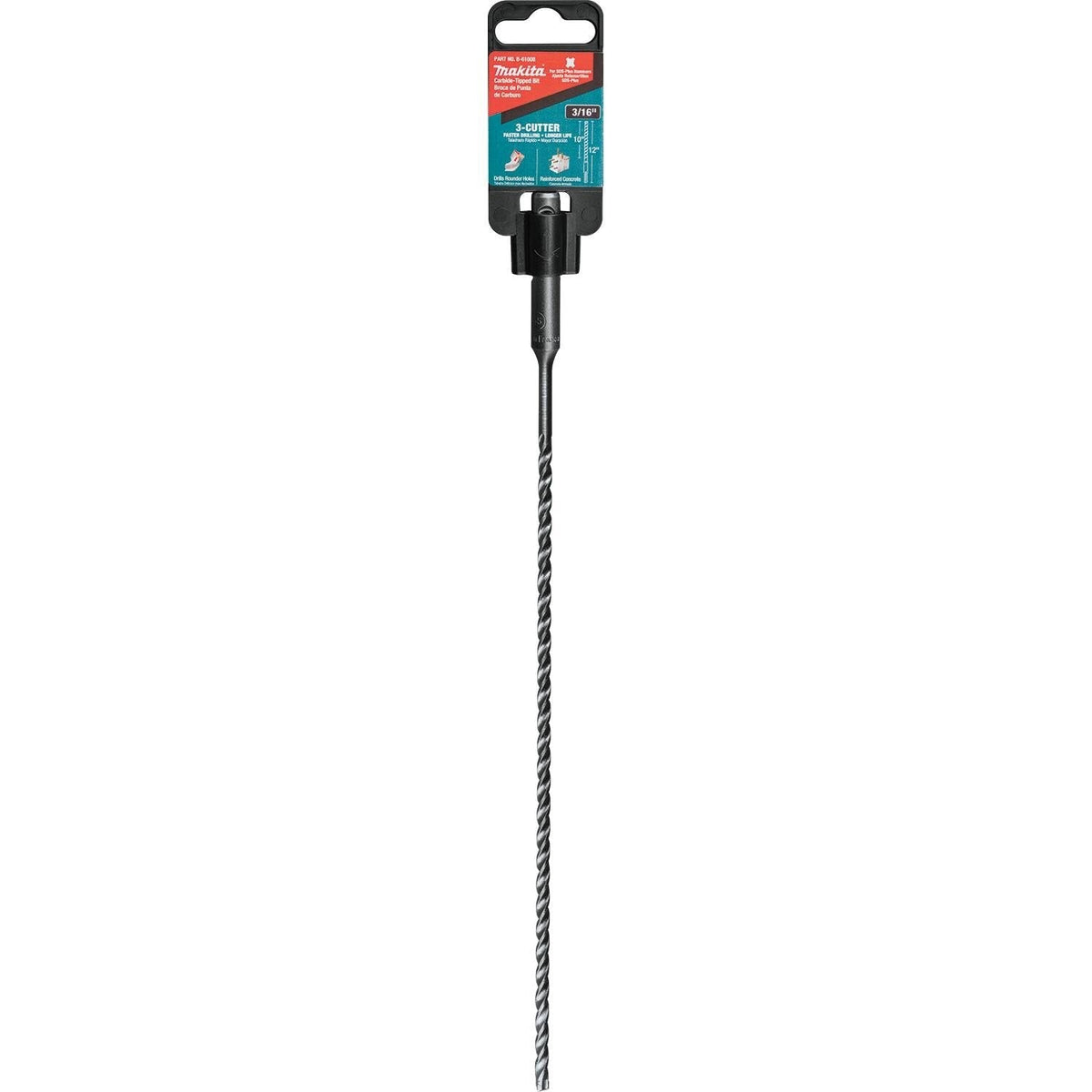 Makita B-61008 3/16" x 12" SDS-Plus Bit, 3-Cutter