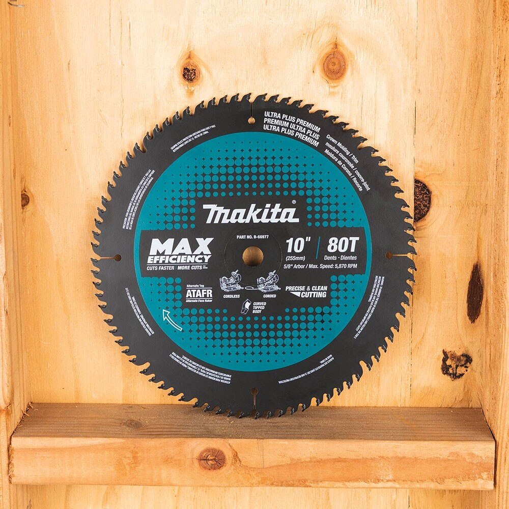 Makita B-66977 10" 80T Carbide-Tipped Max Efficiency Miter Saw Blade