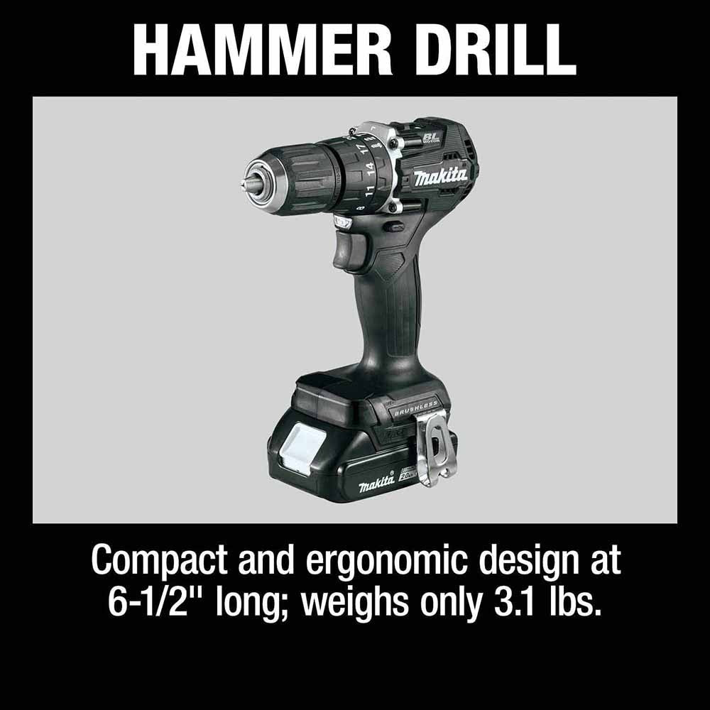 Makita CX205RB 18V LXT Lithium-Ion Sub-Compact Brushless Cordless 2-Pc. Combo Kit (2.0Ah)
